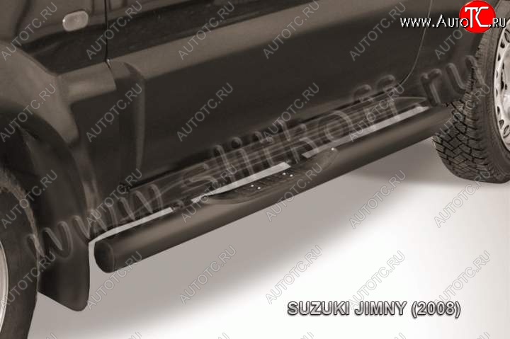 11 349 р. Защита порогов Slitkoff  Suzuki Jimny  JB23/JB43 (2002-2012) 1-ый рестайлинг (Цвет: серебристый)  с доставкой в г. Майкоп