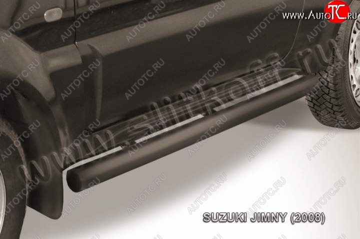 10 599 р. Защита порогов Slitkoff  Suzuki Jimny  JB23/JB43 (2002-2012) 1-ый рестайлинг (Цвет: серебристый)  с доставкой в г. Майкоп