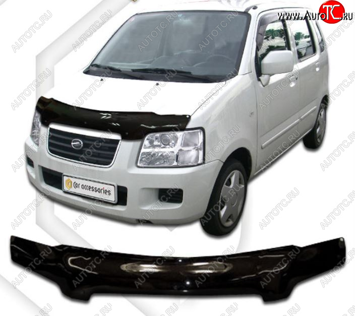 2 159 р. Дефлектор капота CA-Plastic  Suzuki Solio (2005-2010) (Classic черный, Без надписи)  с доставкой в г. Майкоп
