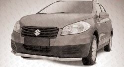 Двойная защита переднего бампера из двух труб диаметром 57 и 42 мм Slitkoff Suzuki SX4  JYB, JYA (2013-2016) хэтчбэк дорестайлинг