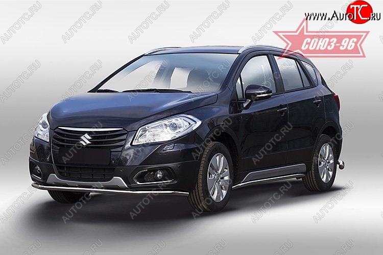 8 549 р. Защита переднего бампера одинарная Souz-96 (d42). Suzuki SX4 JYB, JYA хэтчбэк дорестайлинг (2013-2016)  с доставкой в г. Майкоп