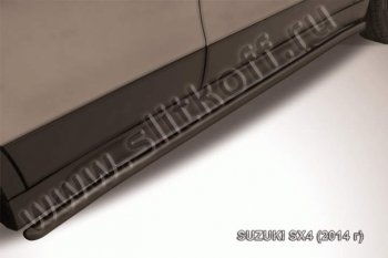 Защита порогов Slitkoff Suzuki SX4  JYB, JYA (2013-2016) хэтчбэк дорестайлинг