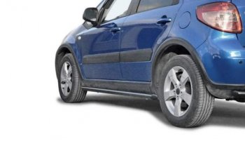 26 799 р. Защита порогов ТехноСфера (Техно Сфера) (нержавейка, 63.5 mm)  Suzuki SX4  GYA,GYB (2010-2016)  рестайлинг, хэтчбэк  с доставкой в г. Майкоп. Увеличить фотографию 2
