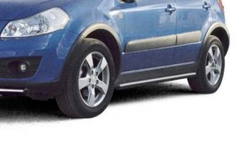Защита порогов ТехноСфера (Техно Сфера) (нержавейка, 63.5 mm) Suzuki SX4  GYA,GYB (2010-2016)  рестайлинг, хэтчбэк