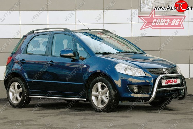 9 899 р. Защита переднего бампера Souz-96 (d60) Suzuki SX4 GYA,GYB  рестайлинг, хэтчбэк (2010-2016)  с доставкой в г. Майкоп