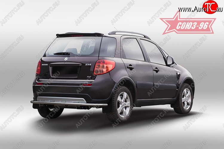 7 919 р. Защита заднего бампера Souz-96 (d42) Suzuki SX4 GYA,GYB  рестайлинг, хэтчбэк (2010-2016)  с доставкой в г. Майкоп