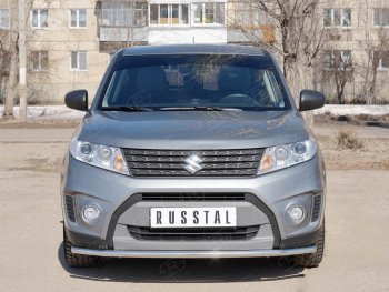14 799 р. Одинарная защита переднего бампера диаметром 42 мм SLITKOFF Suzuki Vitara LY дорестайлинг (2015-2019)  с доставкой в г. Майкоп. Увеличить фотографию 2