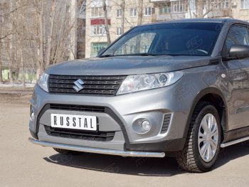 14 799 р. Одинарная защита переднего бампера диаметром 42 мм SLITKOFF Suzuki Vitara LY дорестайлинг (2015-2019)  с доставкой в г. Майкоп. Увеличить фотографию 3