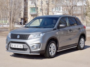 14 799 р. Одинарная защита переднего бампера диаметром 42 мм SLITKOFF Suzuki Vitara LY дорестайлинг (2015-2019)  с доставкой в г. Майкоп. Увеличить фотографию 4