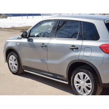 17 299 р. Защита порогов SLITKOFF из круглой трубы диаметром 42 мм v1 Suzuki Vitara LY рестайлинг (2018-2025)  с доставкой в г. Майкоп. Увеличить фотографию 2