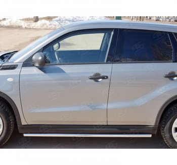 Защита порогов SLITKOFF из круглой трубы диаметром 42 мм v1 Suzuki Vitara LY рестайлинг (2018-2025)