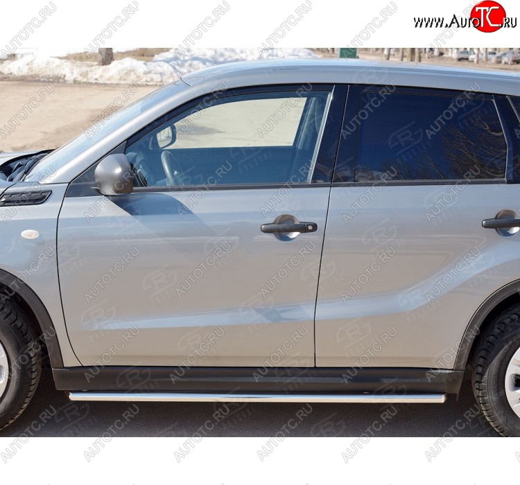 17 299 р. Защита порогов SLITKOFF из круглой трубы диаметром 42 мм v1 Suzuki Vitara LY рестайлинг (2018-2025)  с доставкой в г. Майкоп
