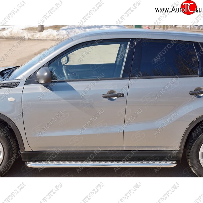 22 999 р. Широкая защита порогов с трубой диаметром 42 мм SLITKOFF v2 Suzuki Vitara LY рестайлинг (2018-2025)  с доставкой в г. Майкоп