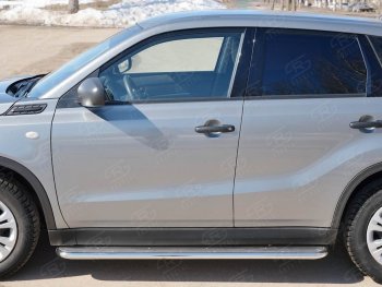 35 549 р. Широкая защита порогов с трубой диаметром 42 мм SLITKOFF v3 Suzuki Vitara LY рестайлинг (2018-2025)  с доставкой в г. Майкоп. Увеличить фотографию 2