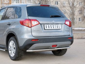 12 999 р. Защита заднего бампера (Ø42 мм, нержавейка) SLITKOFF Suzuki Vitara LY дорестайлинг (2015-2019)  с доставкой в г. Майкоп. Увеличить фотографию 2