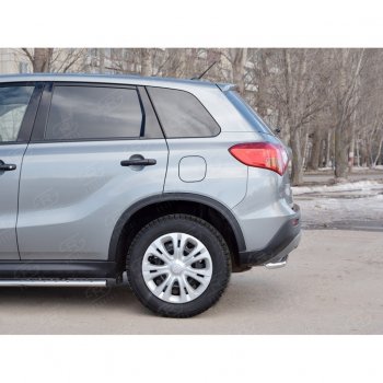 Защита заднего бампера (Ø42 мм, нержавейка) SLITKOFF Suzuki Vitara  LY (2015-2019) дорестайлинг