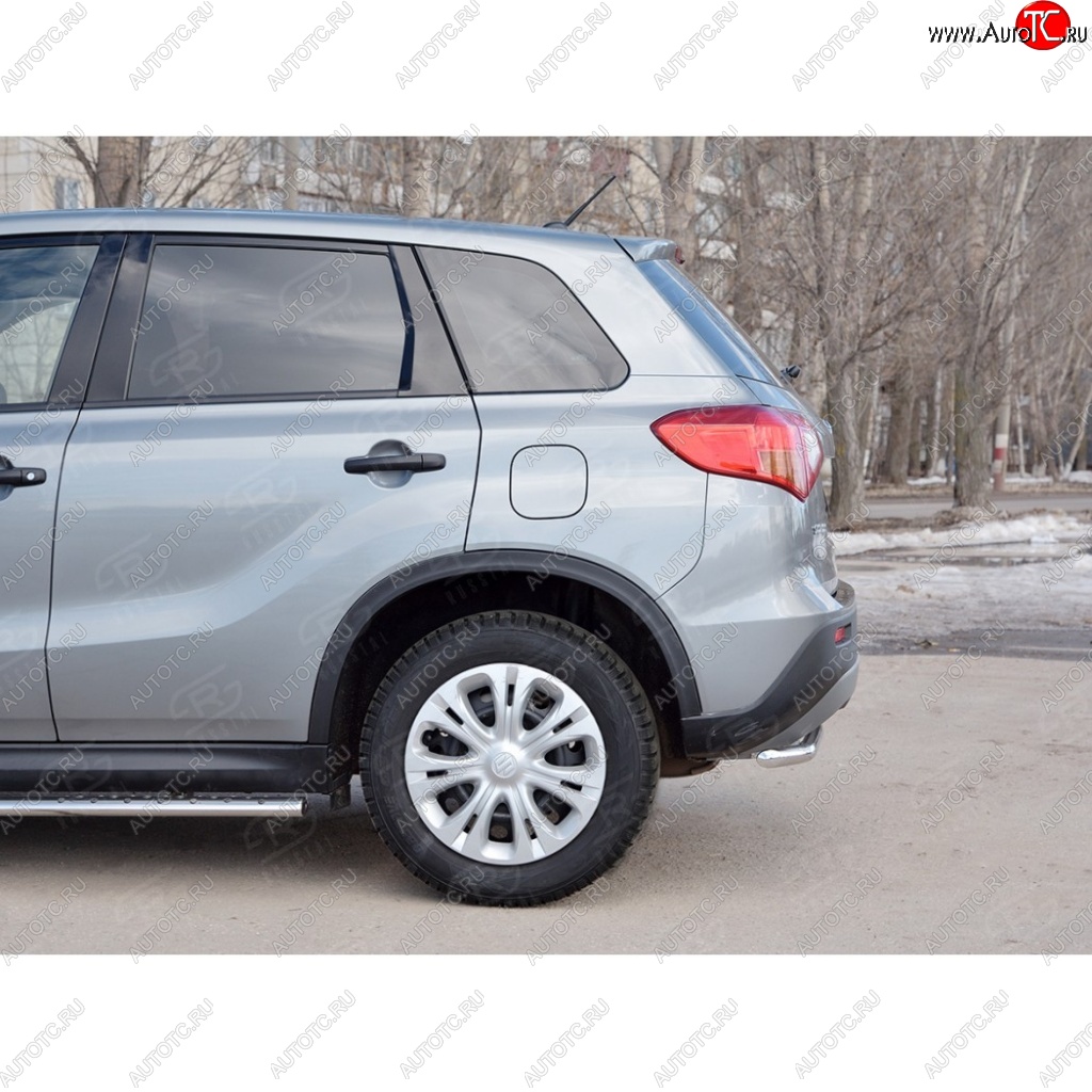 12 999 р. Защита заднего бампера (Ø42 мм, нержавейка) SLITKOFF Suzuki Vitara LY дорестайлинг (2015-2019)  с доставкой в г. Майкоп