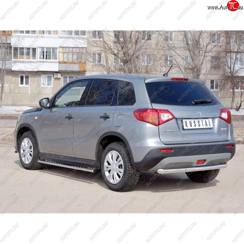 15 249 р. Одинарная защита заднего бампера из трубы диаметром 63 мм SLITKOFF Suzuki Vitara LY дорестайлинг (2015-2019)  с доставкой в г. Майкоп