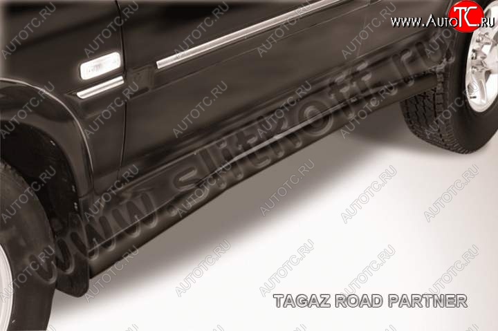 12 399 р. Защита порогов Slitkoff  ТАГАЗ Road Partner (2007-2011) (Цвет: серебристый)  с доставкой в г. Майкоп