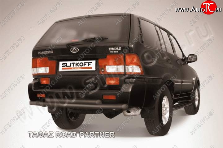 7 599 р. Защита задняя Slitkoff  ТАГАЗ Road Partner (2007-2011) (Цвет: серебристый)  с доставкой в г. Майкоп
