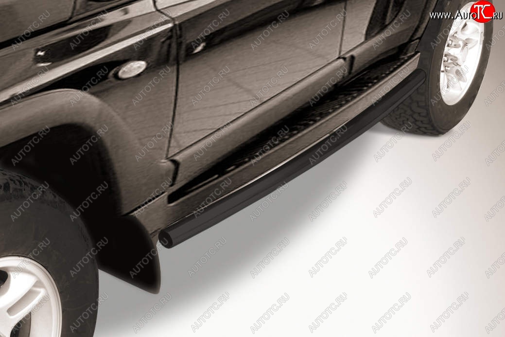 9 649 р. Защита порогов Slitkoff (d57 мм)  ТАГАЗ Tager  5d (2008-2012) (Сталь с полимерным покрытием. Цвет: чёрный)  с доставкой в г. Майкоп