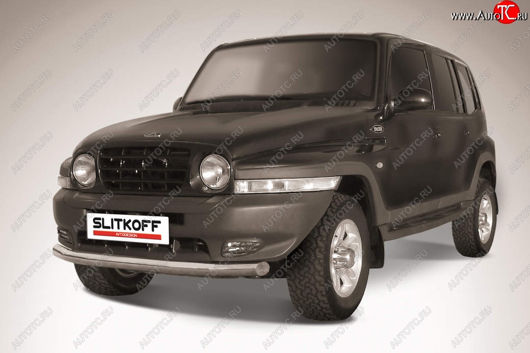 12 649 р. Защита переднего бампера Slitkoff (d76 мм)  ТАГАЗ Tager  5d (2008-2012) (Нержавейка, Полированная)  с доставкой в г. Майкоп