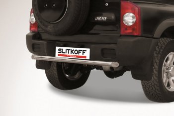 Защита заднего бампера Slitkoff (короткая, d76) ТАГАЗ Tager  5d (2008-2012) (Нержавеющая сталь)