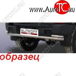 8 199 р. Защита задняя Slitkoff  ТАГАЗ Tager  3d (2008-2012) (Цвет: серебристый)  с доставкой в г. Майкоп