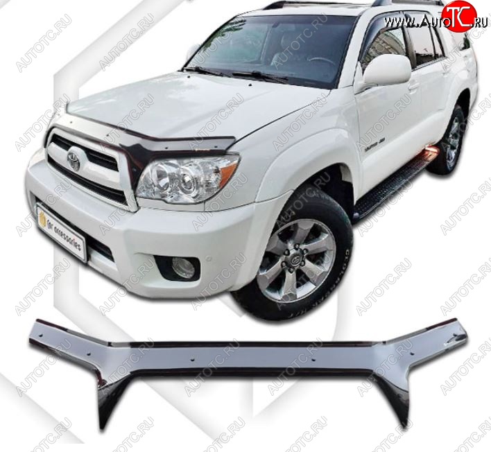 2 599 р. Дефлектор капота CA-Plastiс  Toyota 4Runner  N210 (2005-2009) рестайлинг (Classic черный, Без надписи)  с доставкой в г. Майкоп