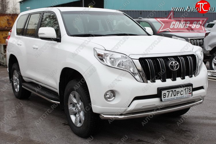 16 784 р. Защита переднего бампера одинарная Souz-96 (d60) Toyota Land Cruiser Prado J150 1-ый рестайлинг (2013-2017)  с доставкой в г. Майкоп