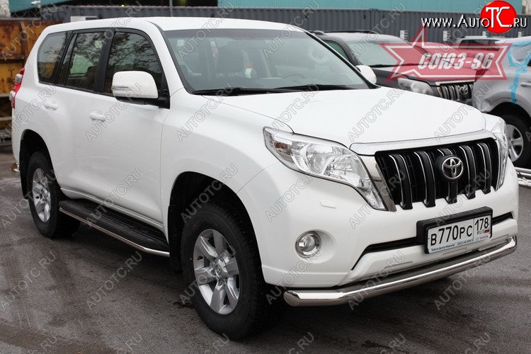 18 854 р. Защита переднего бампера одинарная Souz-96 (d76) Toyota Land Cruiser Prado J150 1-ый рестайлинг (2013-2017)  с доставкой в г. Майкоп