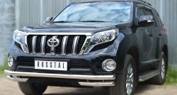 23 999 р. Защита переднего бампера (Ø63 мм с углами, нержавейка) SLITKOFF  Toyota Land Cruiser Prado  J150 (2013-2017) 1-ый рестайлинг  с доставкой в г. Майкоп. Увеличить фотографию 4