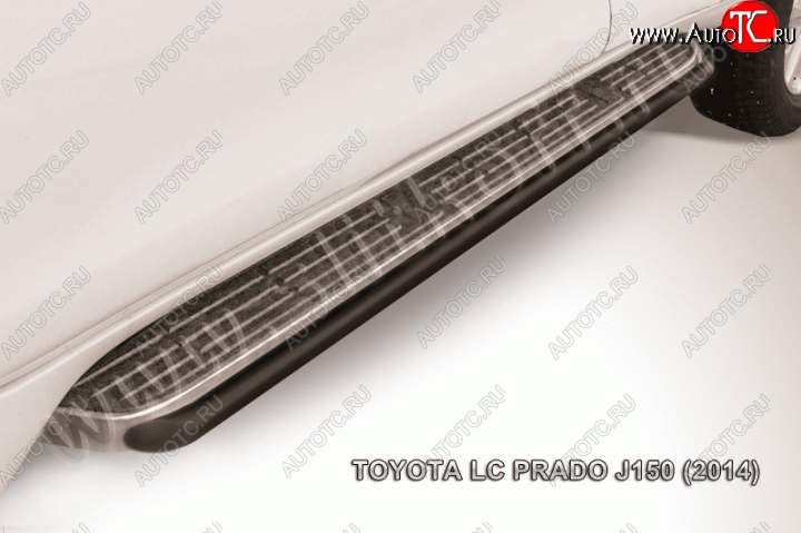 9 349 р. Защита штатного порога d42 Slitkoff Toyota Land Cruiser Prado J150 1-ый рестайлинг (2013-2017) (Цвет: серебристый)  с доставкой в г. Майкоп