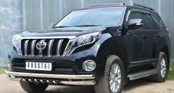 14 899 р. Защита порогов из круглой трубы диаметром 42 мм SLITKOFF  Toyota Land Cruiser Prado  J150 (2013-2017) 1-ый рестайлинг  с доставкой в г. Майкоп. Увеличить фотографию 4