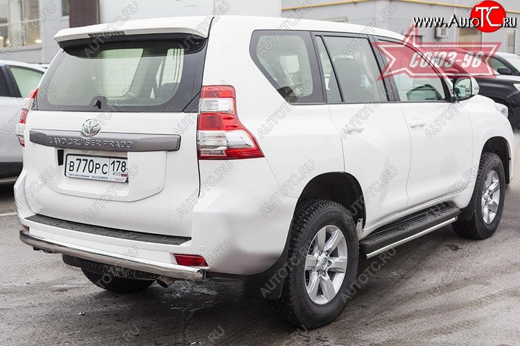 21 869 р. Защита заднего бампера Souz-96 (овал 75х42) Toyota Land Cruiser Prado J150 1-ый рестайлинг (2013-2017)  с доставкой в г. Майкоп