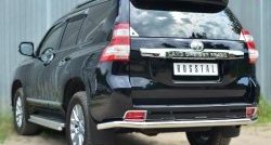 17 999 р. Одинарная защита заднего бампера из трубы диаметром 63 мм SLITKOFF Toyota Land Cruiser Prado J150 1-ый рестайлинг (2013-2017)  с доставкой в г. Майкоп. Увеличить фотографию 4