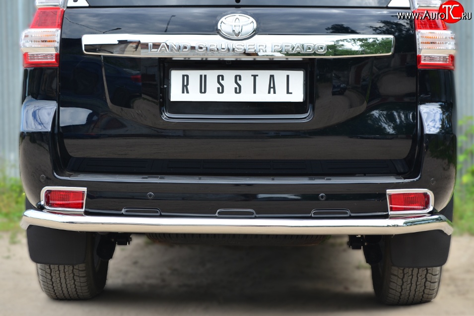 17 999 р. Одинарная защита заднего бампера из трубы диаметром 63 мм SLITKOFF Toyota Land Cruiser Prado J150 1-ый рестайлинг (2013-2017)  с доставкой в г. Майкоп