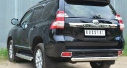16 649 р. Защита заднего бампера (Ø76 мм, нержавейка) SLITKOFF Toyota Land Cruiser Prado J150 1-ый рестайлинг (2013-2017)  с доставкой в г. Майкоп. Увеличить фотографию 4