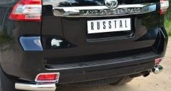 10 349 р. Защита заднего бампера (Ø76 мм уголки, нержавейка) SLITKOFF Toyota Land Cruiser Prado J150 1-ый рестайлинг (2013-2017)  с доставкой в г. Майкоп. Увеличить фотографию 2