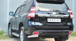 10 349 р. Защита заднего бампера (Ø76 мм уголки, нержавейка) SLITKOFF Toyota Land Cruiser Prado J150 1-ый рестайлинг (2013-2017)  с доставкой в г. Майкоп. Увеличить фотографию 4