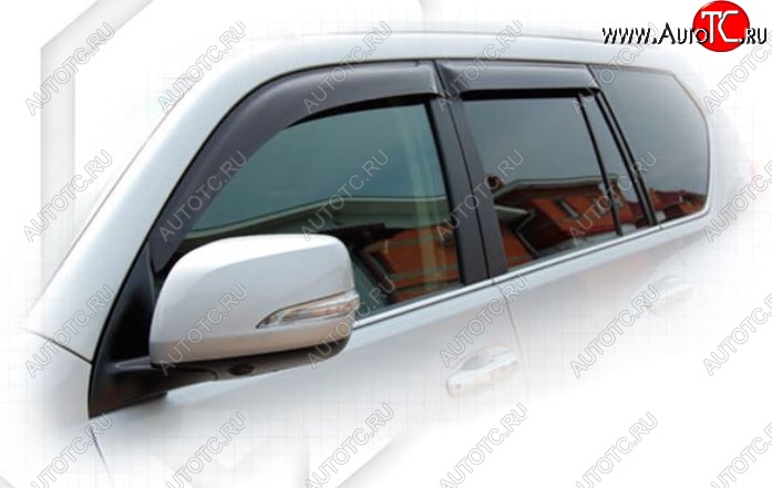 2 299 р. Дефлектора окон CA-Plastiс Toyota Land Cruiser Prado J150 1-ый рестайлинг (2013-2017) (Classic полупрозрачный, Без хром.молдинга, Крепление только на скотч)  с доставкой в г. Майкоп