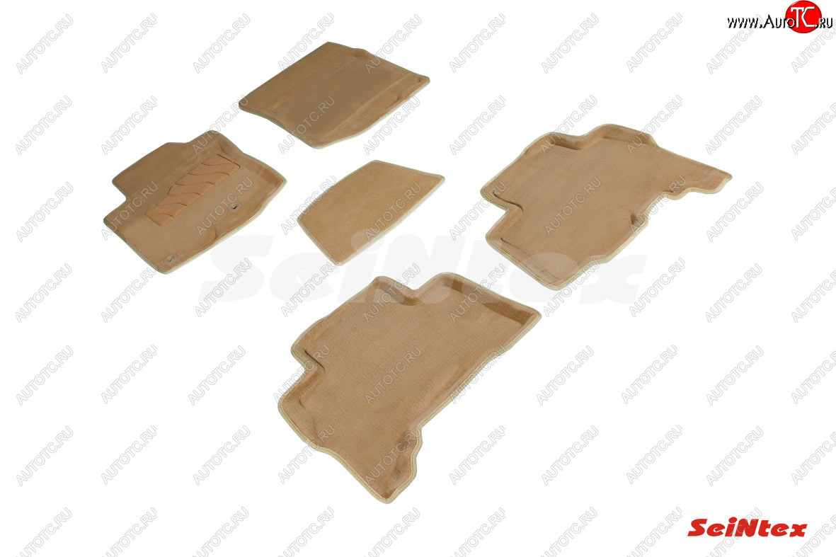 7 999 р. Текстильные 3D коврики в салон SEINTEX с подл  Toyota Land Cruiser Prado  J150 (2013-2020) 1-ый рестайлинг, 2-ой рестайлинг (бежевые)  с доставкой в г. Майкоп