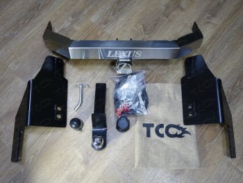 Фаркоп (тягово-сцепное устройство) TCC Toyota Land Cruiser Prado  J150 (2009-2020) дорестайлинг, 1-ый рестайлинг, 2-ой рестайлинг (оцинкованный, шар Е, надпись Prado)