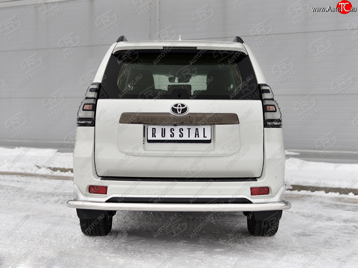 17 999 р. Защита заднего бампера (Ø63 мм, нержавейка, BLACK ONYX) SLITKOFF  Toyota Land Cruiser Prado  J150 (2020-2025) 3-ий рестайлинг  с доставкой в г. Майкоп