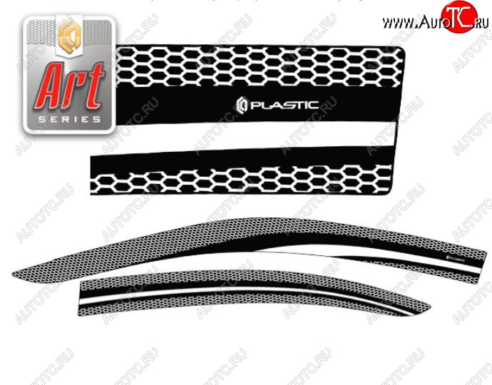 2 199 р. Дефлектора окон CA-Plastic  Toyota Allion  T240 (2001-2007) седан дорестайлинг, седан рестайлинг (Серия Art белая, Без хром.молдинга)  с доставкой в г. Майкоп