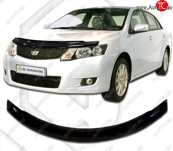 2 799 р. Дефлектор капота CA-Plastic Toyota Allion T260 седан 1-ый рестайлинг (2010-2016) (Classic черный, Без надписи)  с доставкой в г. Майкоп