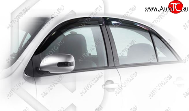 2 079 р. Дефлектора окон CA-Plastic Toyota Allion T260 седан дорестайлинг (2007-2010) (Classic полупрозрачный, Без хром.молдинга, Крепление только на скотч)  с доставкой в г. Майкоп