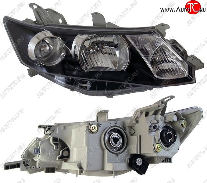 8 949 р. Правая фара SAT (чёрная) Toyota Allion T260 седан дорестайлинг (2007-2010)  с доставкой в г. Майкоп