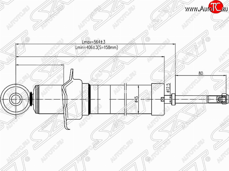 2 799 р. Амортизатор задний SAT (установка на левую или правую сторону) Toyota Crown S170 седан (1999-2003)  с доставкой в г. Майкоп