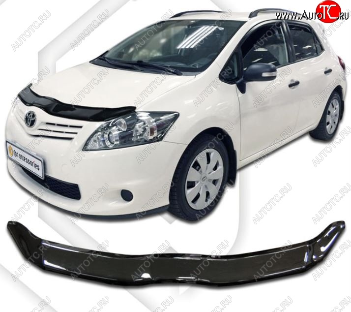 1 899 р. Дефлектор капота CA-Plastiс  Toyota Auris  E150 (2010-2012) хэтчбэк 5 дв. рестайлинг (Classic черный, Без надписи)  с доставкой в г. Майкоп
